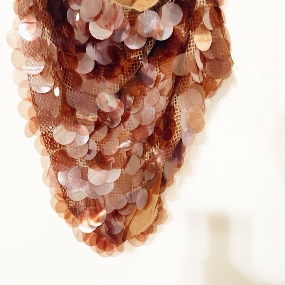 The Dolls House Gia Drape Mini Dress Set in Brown Copper Sequin size large $495 - Picture 11 of 14